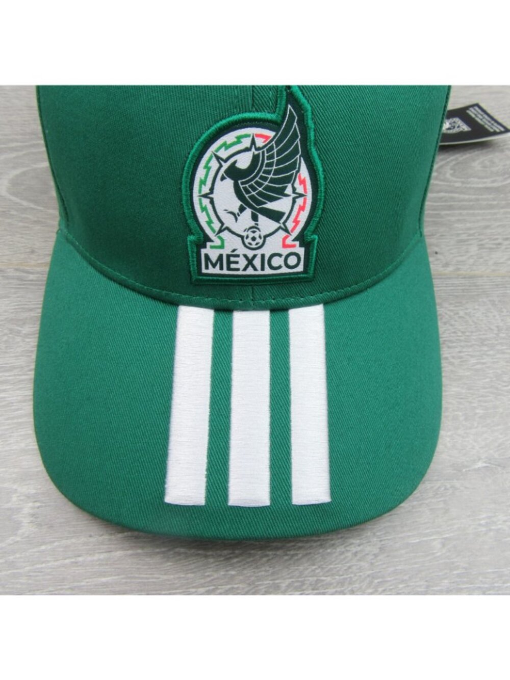 Adidas 3 Stripes Mexico 26 Baseball Cap Hat Men's Adjustable Strapback Green NEW - Picture 5 of 15